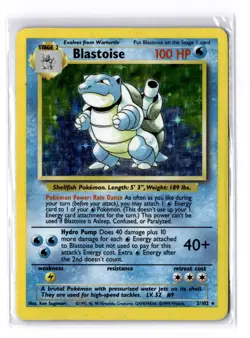 Blastoise 002/102 Base Set Holo Pokemon Card 1999 LP-MP - Image 1
