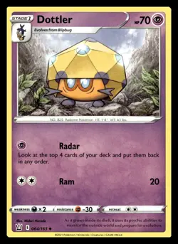Dottler Uncommon 064/163 SWSH05: Battle Styles Pokemon Card - Image 1