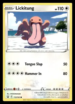 Lickitung Common 113/163 SWSH05: Battle Styles Pokemon Card - Image 1