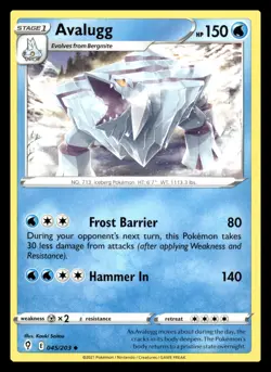 Avalugg Uncommon 045/203 SWSH07: Evolving Skies Pokemon Card - Image 1