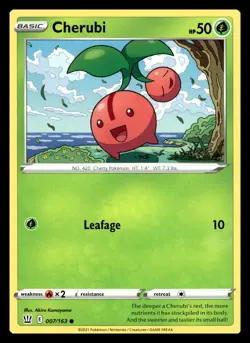 Cherubi Common 007/163 SWSH05: Battle Styles Pokemon Card - Image 1
