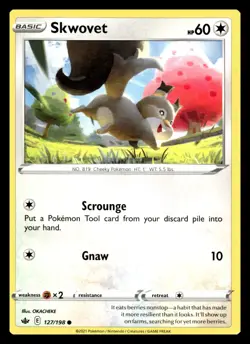 Skwovet Common 127/198 SWSH06: Chilling Reign Pokemon Card - Image 1