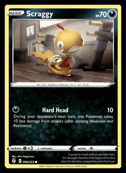 Scraggy Common 098/203 SWSH07: Evolving Skies Pokemon Card - Image 1