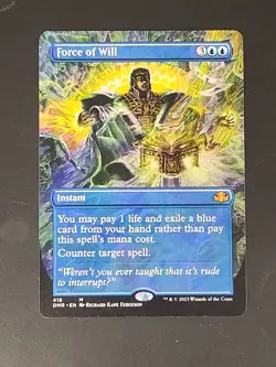 MTG Force of Will - Borderless, English Dominaria Remastered Regular 418 - Image 1