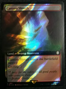 MTG *Canyon Slough Extended Art Surge Foil X1* (LP) Fallout Magic The Gathering - Image 1