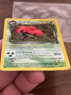 Dark Vileplume 13/82 Holo Rare Team Rocket Pokemon Unlimited Holo Near Mint - Image 4