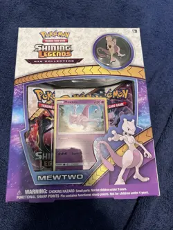Pokemon 2017 Shining Legends 3 Pack Booster/Pin Box New/Factory Sealed (Mewtwo) - Image 1