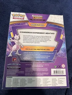 Pokemon 2017 Shining Legends 3 Pack Booster/Pin Box New/Factory Sealed (Mewtwo) - Image 2