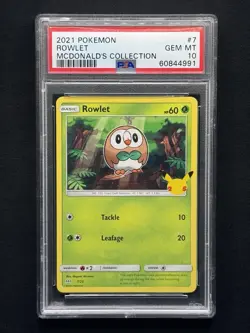 2021 POKEMON MCDONALD'S COLLECTION #7 ROWLET NON HOLO PSA 10 - Image 1