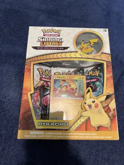 Pokemon 2017 Shining Legends 3 Pack Booster/Pin Box New/Factory Sealed (Pikachu) - Image 1