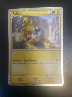 Raikou HGSS19 Holo Promo Basic Pokemon TCG Trainer Kit Gyarados & Raichu 2010 - Image 1