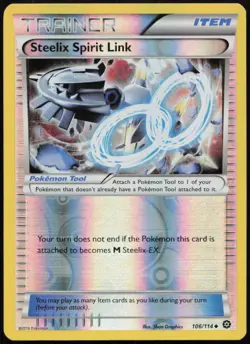 Steelix Spirit Link 106/114 LP Steam Siege Uncommon Reverse Holo Pokemon - Image 1
