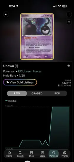 Pokemon Unown EX Holo Rare Unseen Forces - Image 1