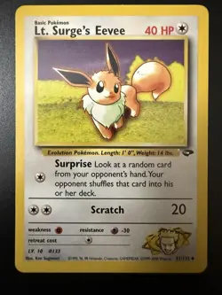 Pokemon TCG Lt. Surge's Eevee 51/132 Gym Challenge English - Image 1