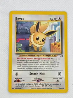Pokemon Singles - Eevee (38/75) - Neo Discovery - Uncommon - MP/HP - Image 1