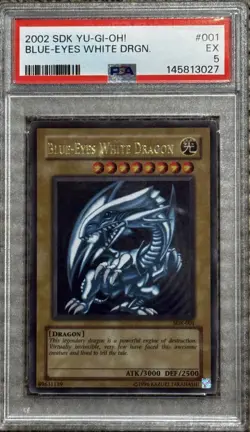 Yu-Gi-Oh Blue-Eyes White Dragon SDK-001 PSA 5 Unlimited Ultra Rare - Image 1