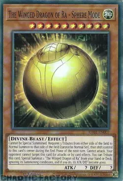 YUGIOH RA01-EN007 The Winged Dragon of Ra - Sphere Mode Super Rare 1st Edition N - Image 1