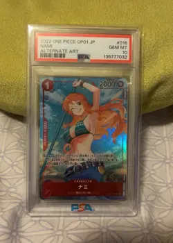 Bandai One Piece OP01 Nami OP01-016 Alt Art PSA 10 includes dash pack Nami & Ace - Image 1