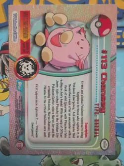Chansey #113 Topps TV Animation Edition Blue Label Pokemon Card - Image 2