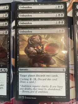MTG Black Swamp Discard Card Playsets: 4x Each Mind Rot, Unburden, Duress NM/M - Image 3