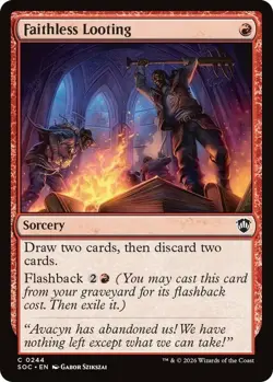x4 Faithless Looting C MTG Commander: Secrets of Strixhaven M/NM, English - Image 1