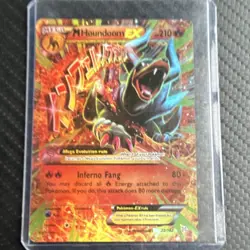 Pokemon TCG M Houndoom EX 22/162 Breakthrough Mega EX Ultra Rare Holo 210 HP - Image 1