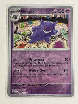 Gengar 094/165 - Reverse Holo Rare Scarlet & Violet 151 Pokemon Card NM - Image 1