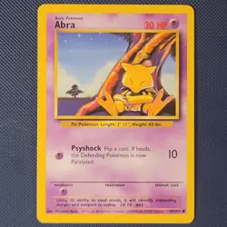 Abra 43/102 - Base Set - Common Vintage WOTC Pokemon Card - LP+ - Image 1