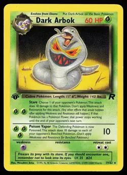Dark Arbok 19/82 1st Edition Rare Team Rocket Pokemon Card - Image 1