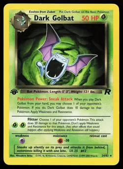 Dark Golbat 24/82 1st Edition Rare Team Rocket Pokemon Card - Image 1