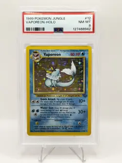 PSA 8 NM-MINT Vaporeon 12/64 Jungle Holo Pokemon TCG - Image 1