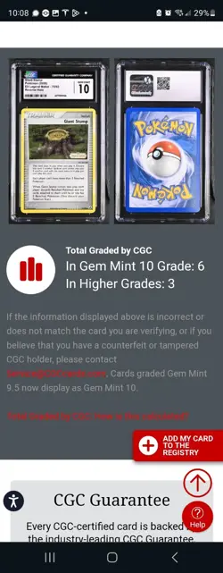 (POP 6) CGC 10 GEM MINT Pokemon Giant Stump Stamped Holo EX Legend Maker 75/92 - Image 4