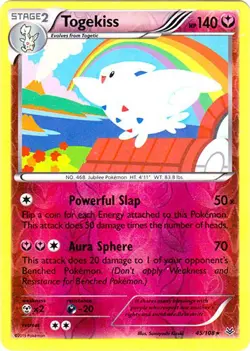 1x Togekiss - 45/108 - Rare - Reverse Holo Heavily Played Pokemon XY-- Roaring S - Image 1