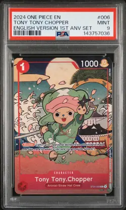2024 ONE PIECE ENGLISH VERSION 1ST ANNIVERSARY SET #006 TONY TONY CHOPPER PSA 9 - Image 1