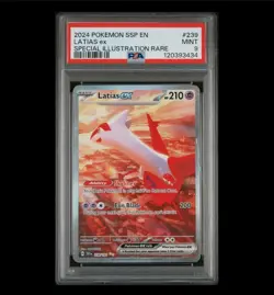 LATIAS EX PSA 9 2024 POKEMON SURGING SPARKS SSP EN #239/191 SPECIAL RARE SIR 344 - Image 1