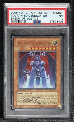 UR - Voltanis the Adjudicator 1st Ed. YuGiOh Enemy of Justice PSA 7 2006 - Image 1
