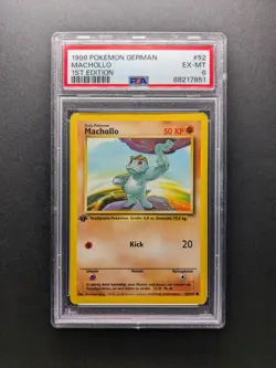 1999 Pokemon MACHOLLO - 52/102 - 1. Edition - Base Set DE - PSA 6 - Image 1