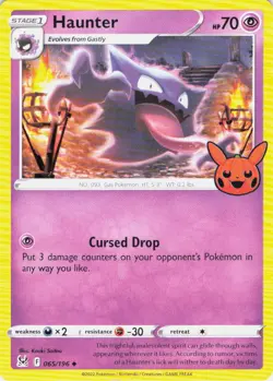 Haunter Lost Origin 065/196 Trick or Trade 2023 Pokemon TCG NM - Image 1