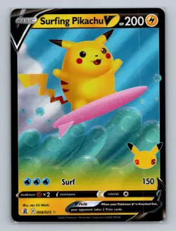 Pokemon Celebrations #008/025 Surfing Pikachu V - Image 1