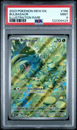 2023 POKEMON MEW EN-151 ILLUSTRATION RARE #166 BULBASAUR PSA 9 - Image 1