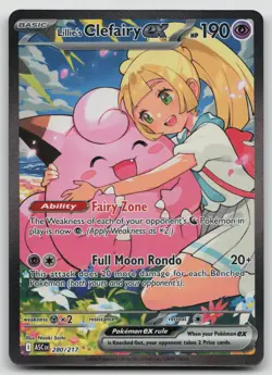 Pokemon TCG Lillie's Clefairy ex 280/217 Ascended Heroes SIR Near Mint NM - Image 1