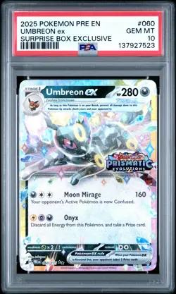 2025 Pokemon Prismatic Evolutions Umbreon ex 060 - PSA GEM MT 10 - 137927523 - Image 1