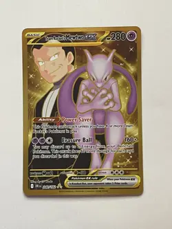Pokemon TCG Team Rocket’s Mewtwo ex 240/182 Gold Hyper Rare NM Destined Rivals - Image 3
