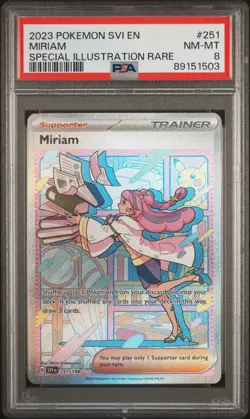 2023 Pokemon Scarlet & Violet Miriam Special Illustration Rare PSA 8 #251/198 - Image 1