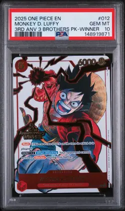 PSA 10 3rd Anv WINNER Monkey D. Luffy & Ace Sequential Set OP TCG 2025 - Image 1