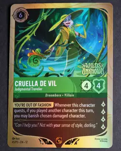 CRUELLA DE VIL - Disney Lorcana Wilds Unknown STAMPED PROMO Foil 45-P3 - Image 1