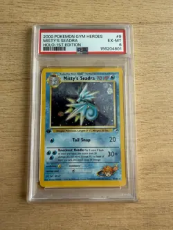 Misty's Seadra Holo Gym Heroes 1st Edition Card 9/132 PSA 6 - Image 1