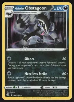 Galarian Obstagoon (Cosmos Holo) 161/264 Holo Cards & Products Pokemon NM - Image 1
