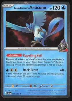 Team Rocket's Articuno 051/182 Holo Miscellaneous Cards & Products Pokemon NM - Image 1