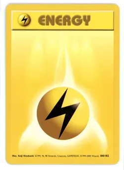 Lightning Energy 100/102 Base Set 4th Print Pokemon Card - Image 1